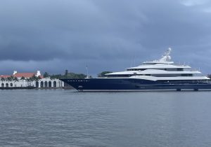 Exiled Russian Oligarch’s 257’ Superyacht Amaryllis Seen Towed Through Palm Beach