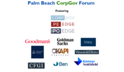 Preliminary Agenda: 4th Annual Palm Beach CorpGov Forum with Goldman Sachs Nov 13-14