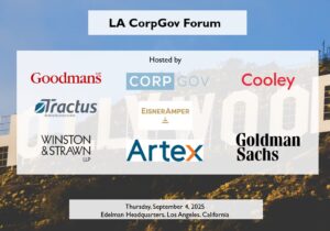 LA CorpGov Forum Sept 4: Featuring Sports, Entertainment & International Business